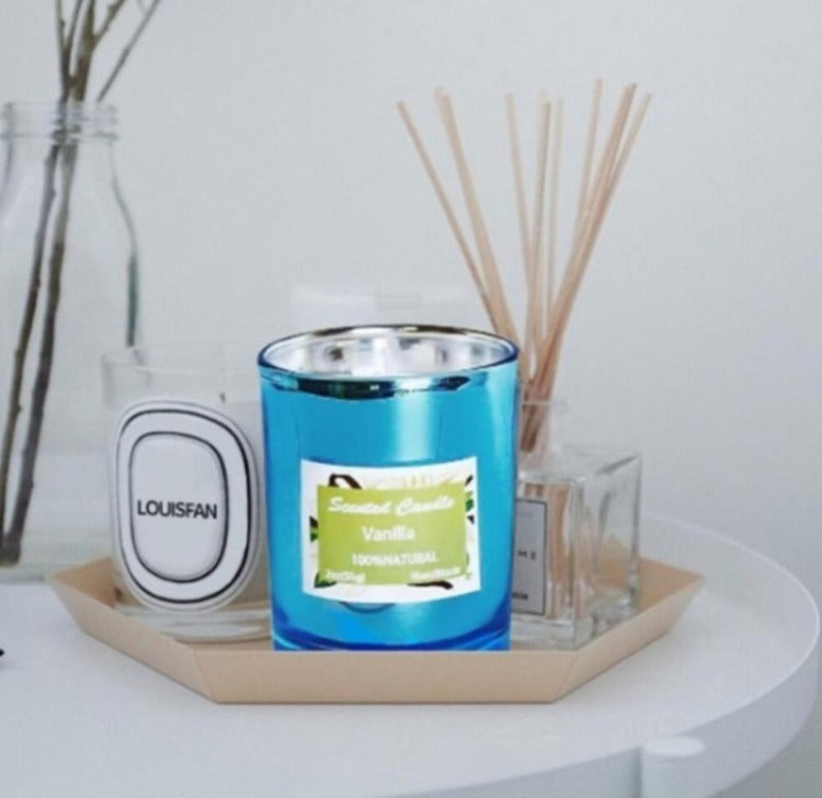 aromatherapy scented  Blue candle
